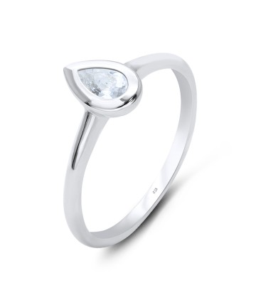 Pear Shaped CZ Silver Ring NSR-2827